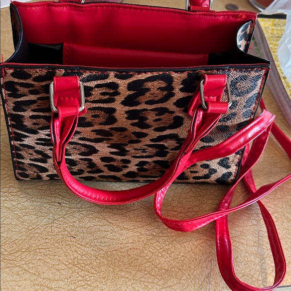 Source Unknown Leopard Mini Tote with Red Accents - Picture 3 of 3